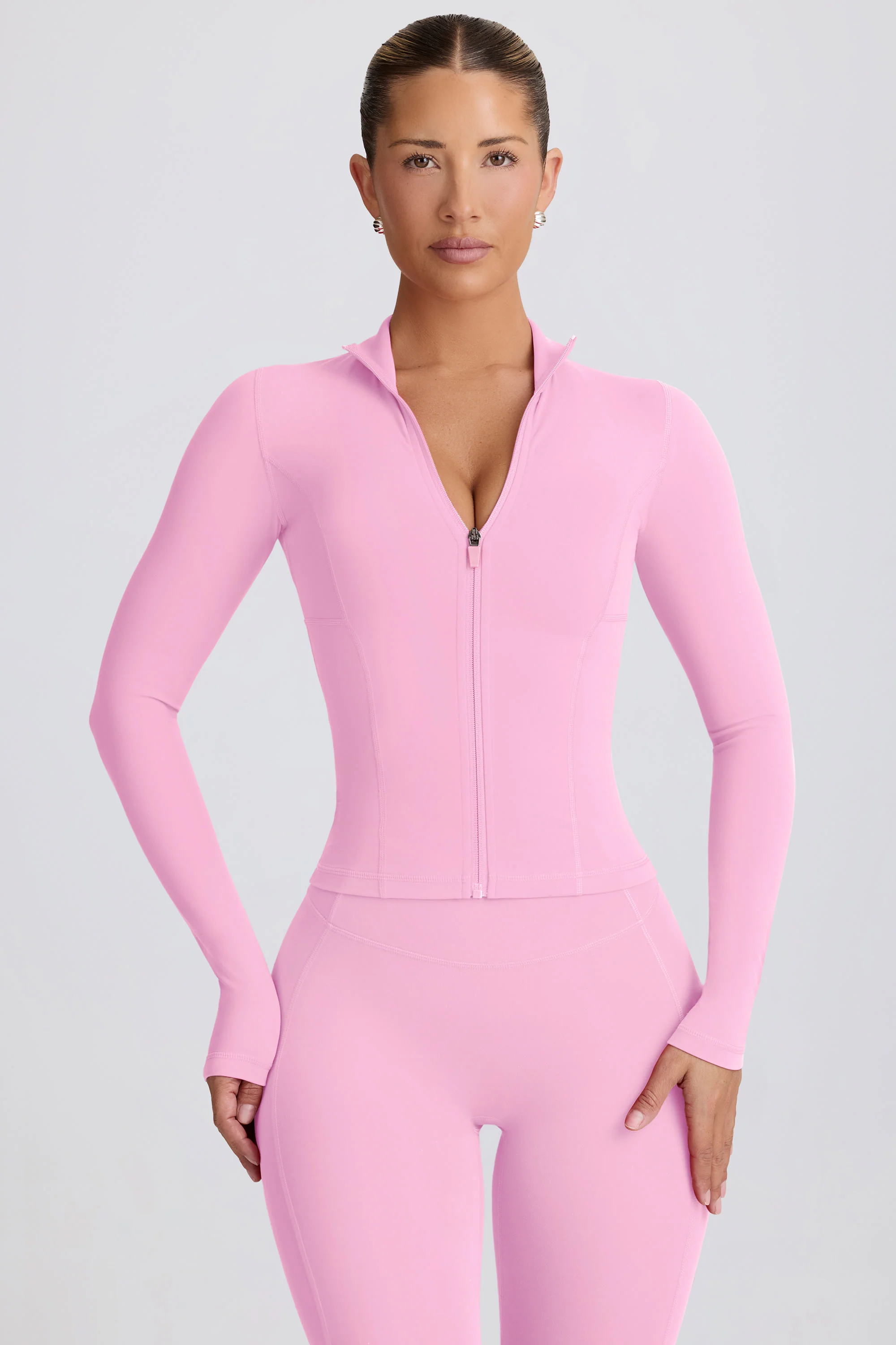 Soft Active Zip-Up Jacket in Baby Pink - Image 8