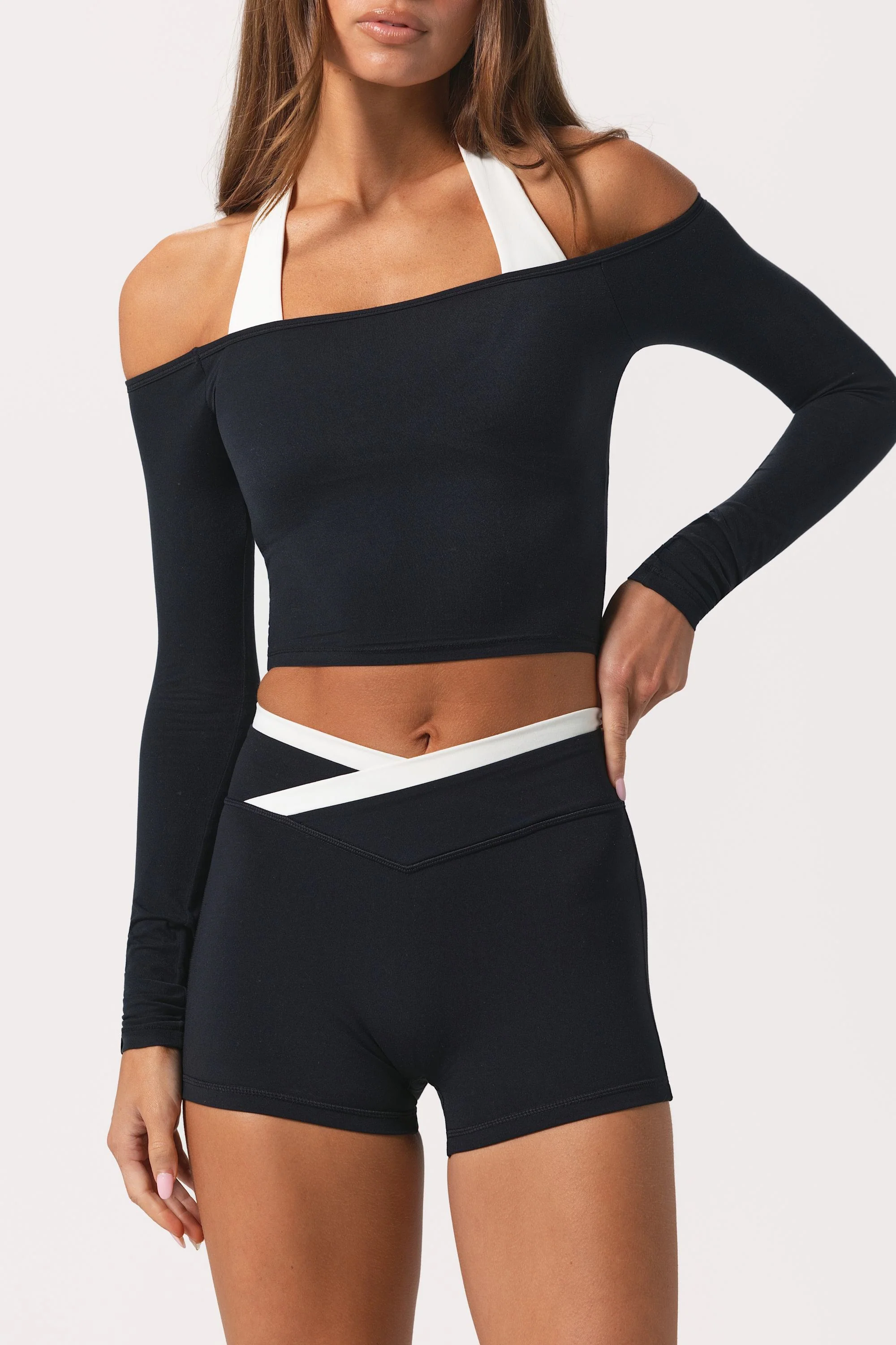 Soft Jersey Off-Shoulder Top in Black - Image 4
