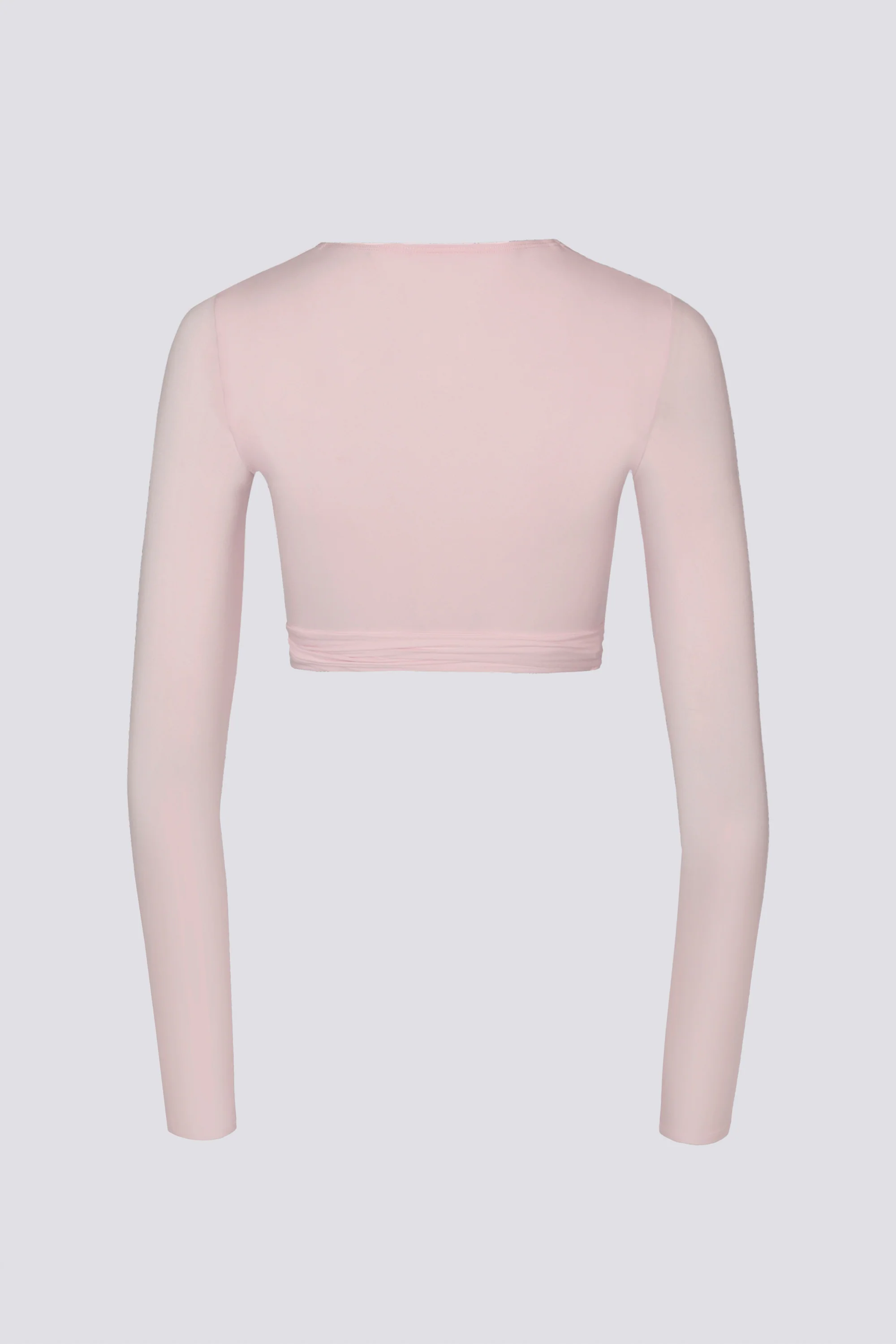 Soft Jersey Wrap Crop Top in Ballet Pink - Image 4