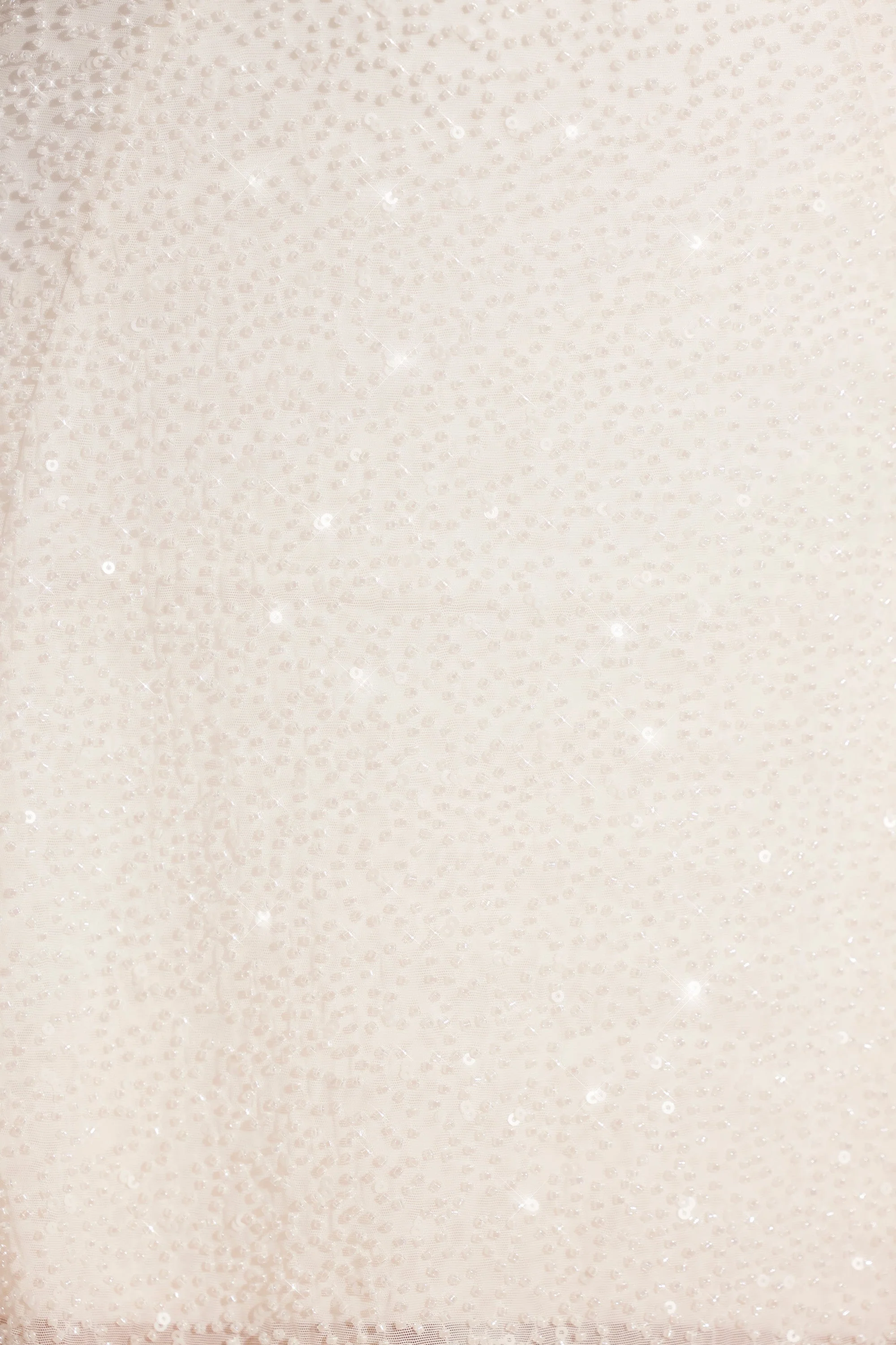 Embellished Asymmetric Neck A-Line Mini Dress in White - Image 5