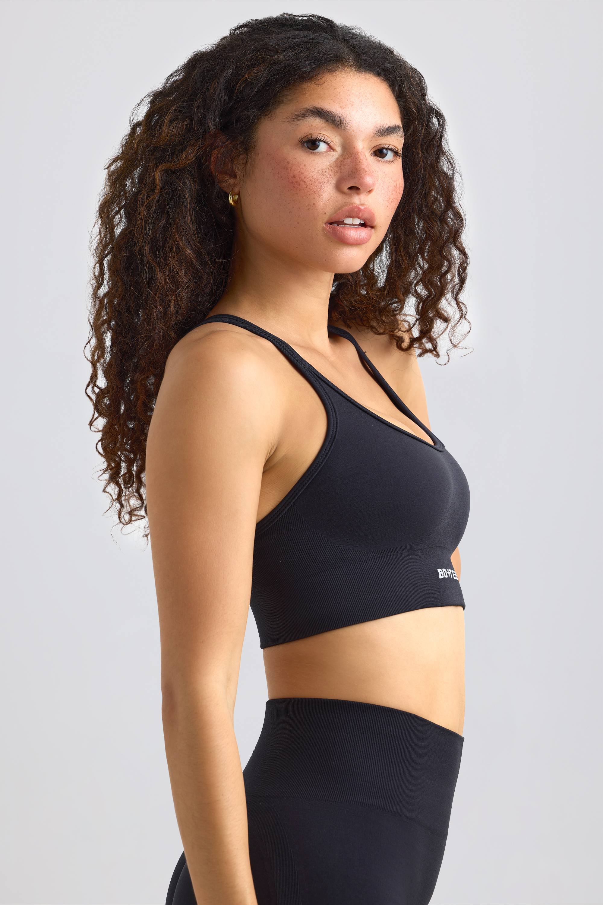 Strappy Define Luxe Sports Bra in Black - Image 3