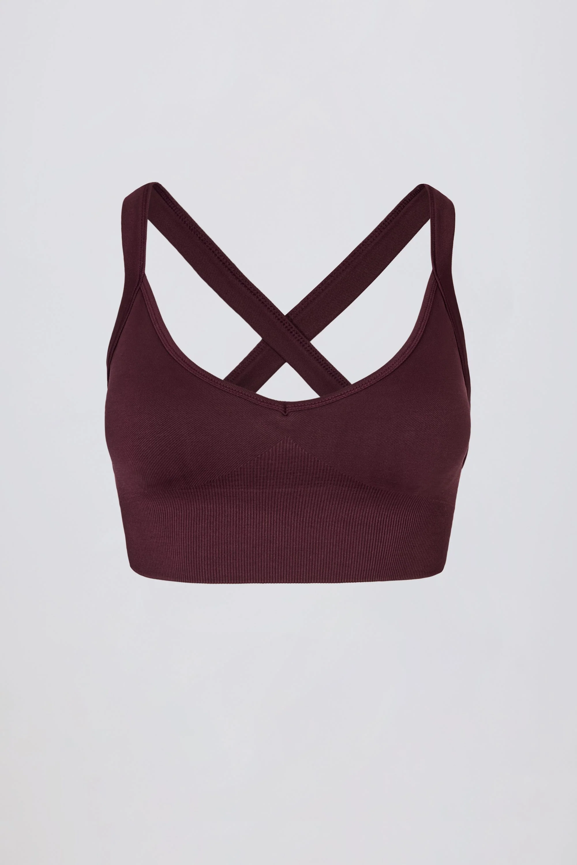 Super Sculpt Seamless Crossback Sports Bra in Burgundy - Image 3