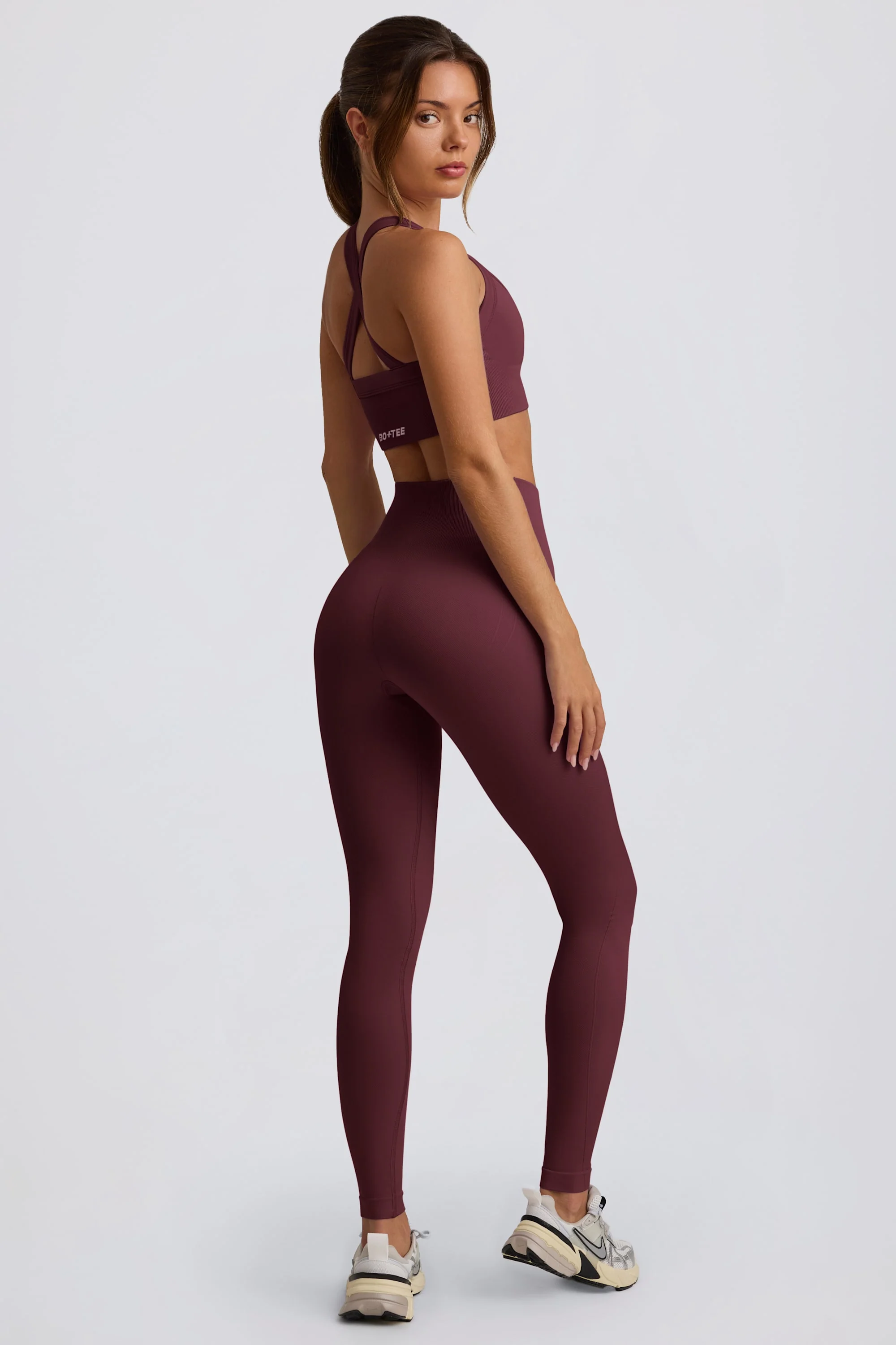 Super Sculpt Seamless High-Waist Leggings in Burgundy - Image 2