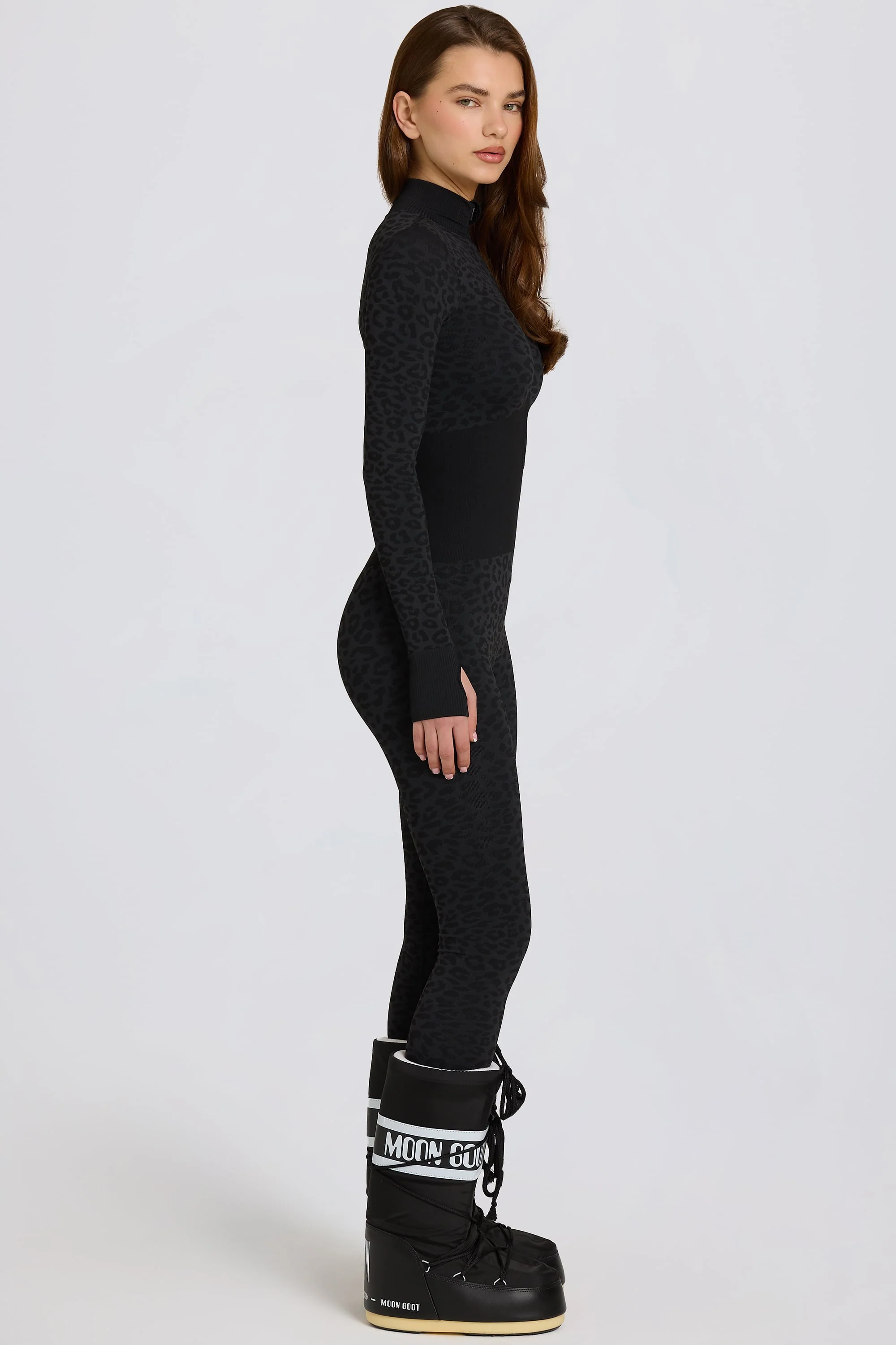 Thermal Base-Layer Jumpsuit in Black Leopard - Image 4