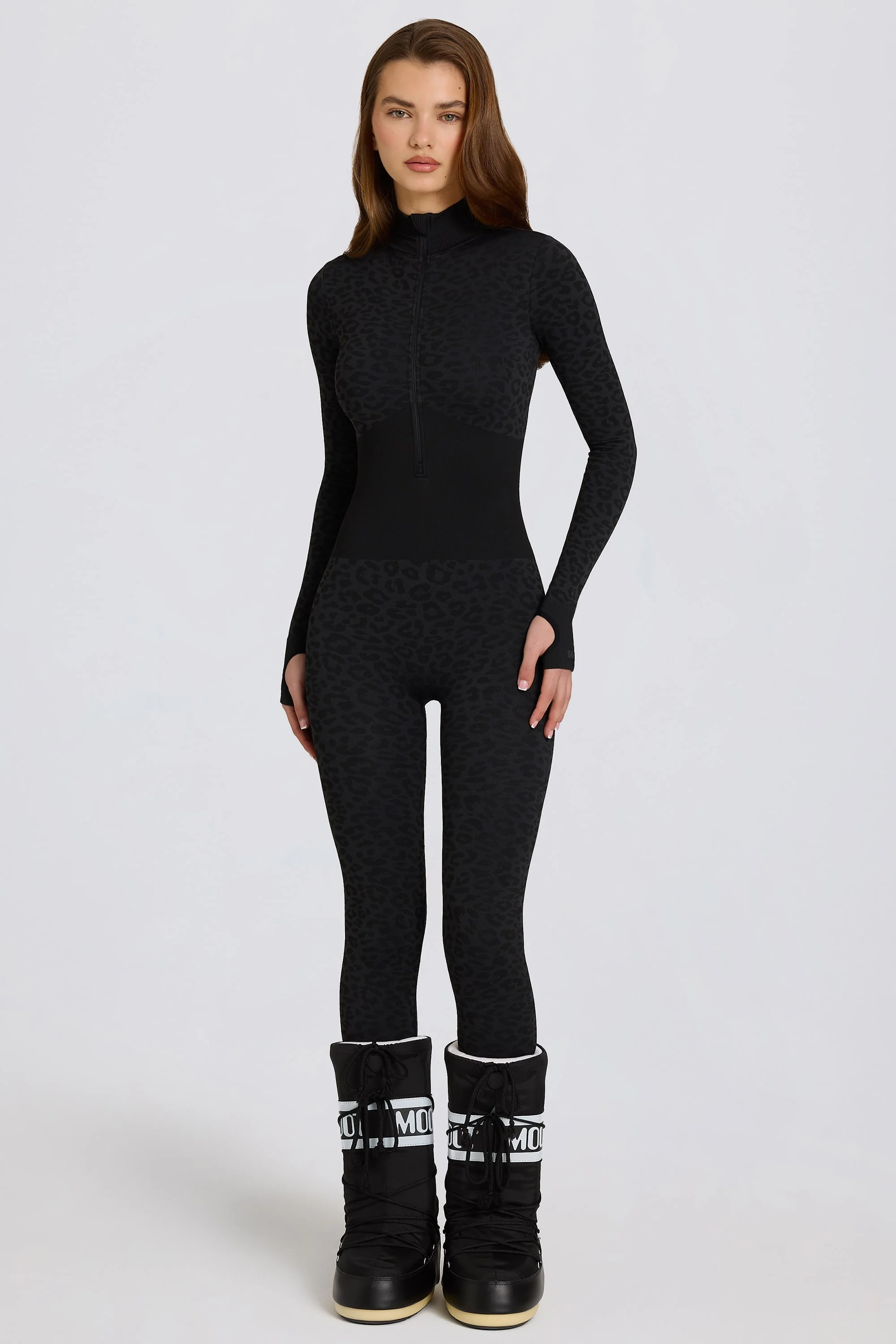 Thermal Base-Layer Jumpsuit in Black Leopard - Image 7