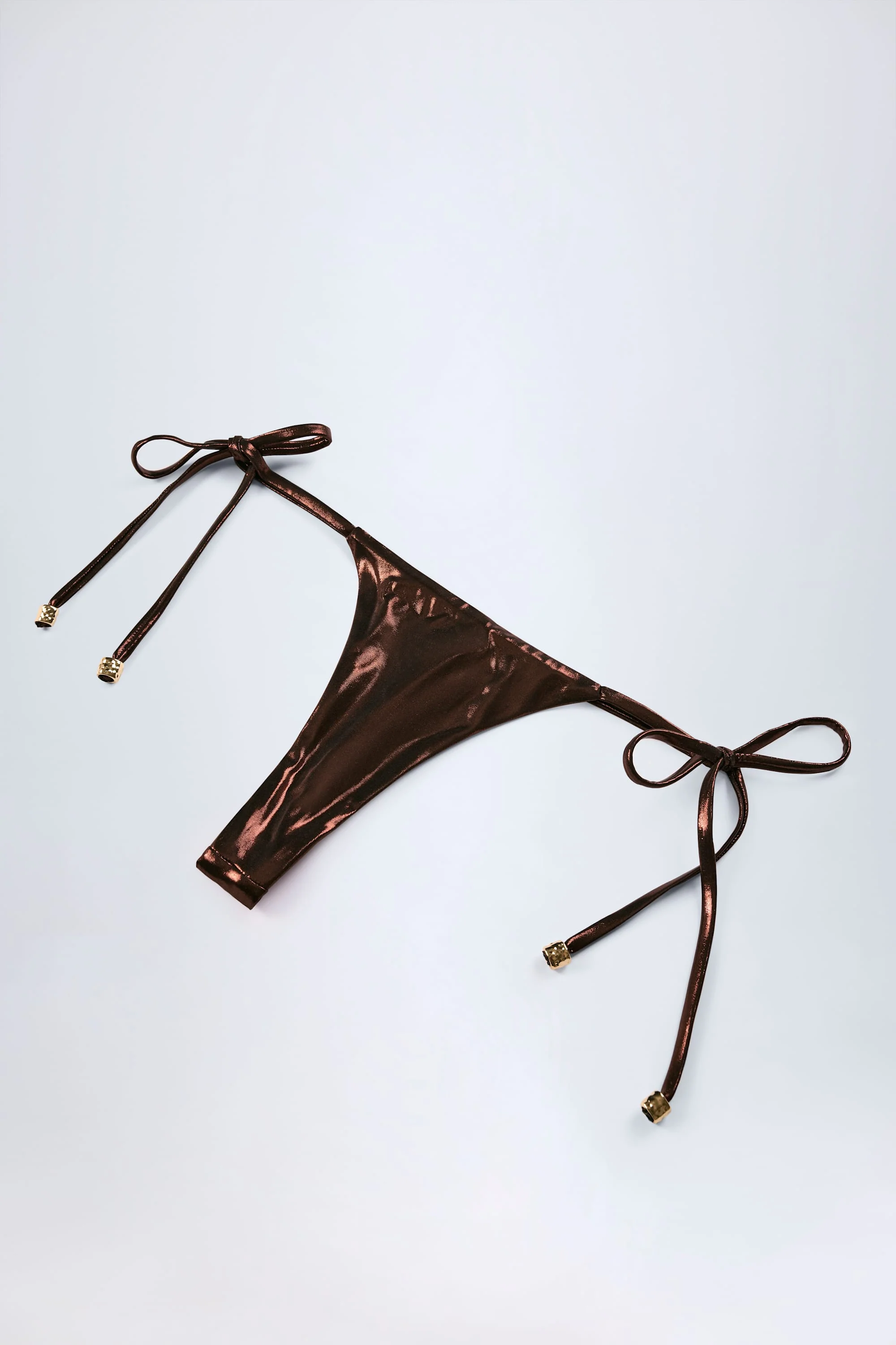 Thong Bikini Bottoms in Bronze Gold - Image 8