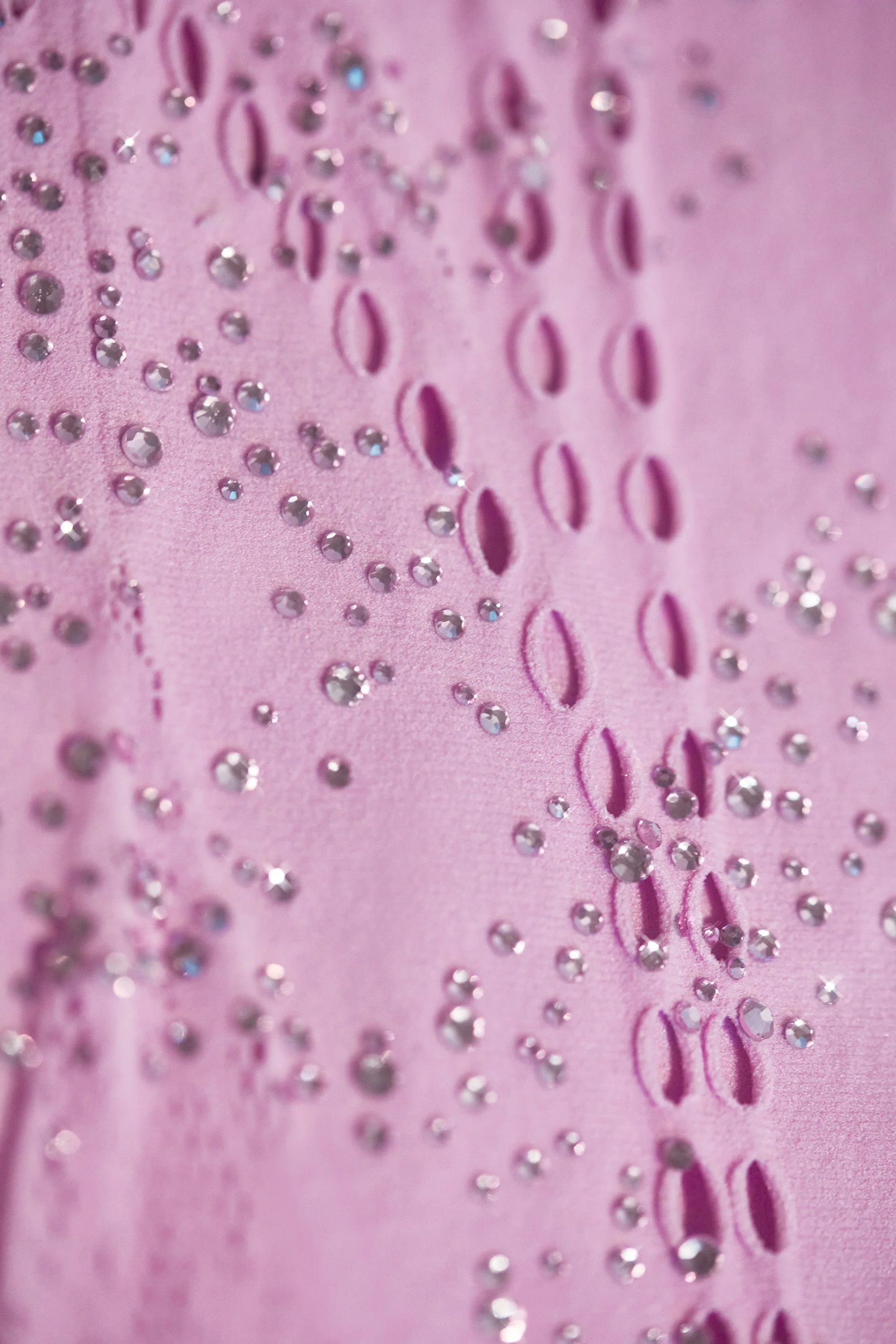 Embellished Halterneck Mini Dress in Violet Pink - Image 11