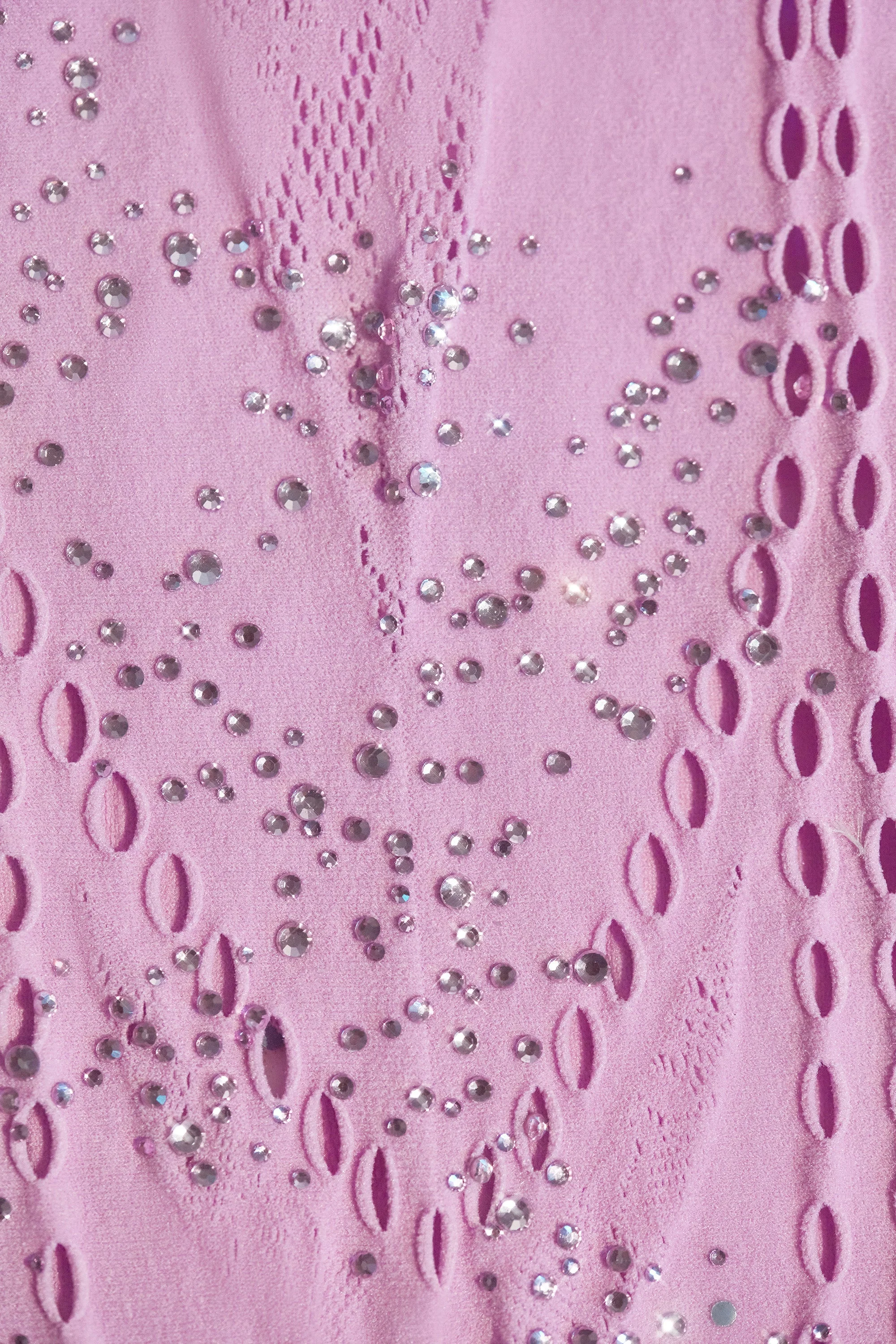 Embellished Halterneck Mini Dress in Violet Pink - Image 12