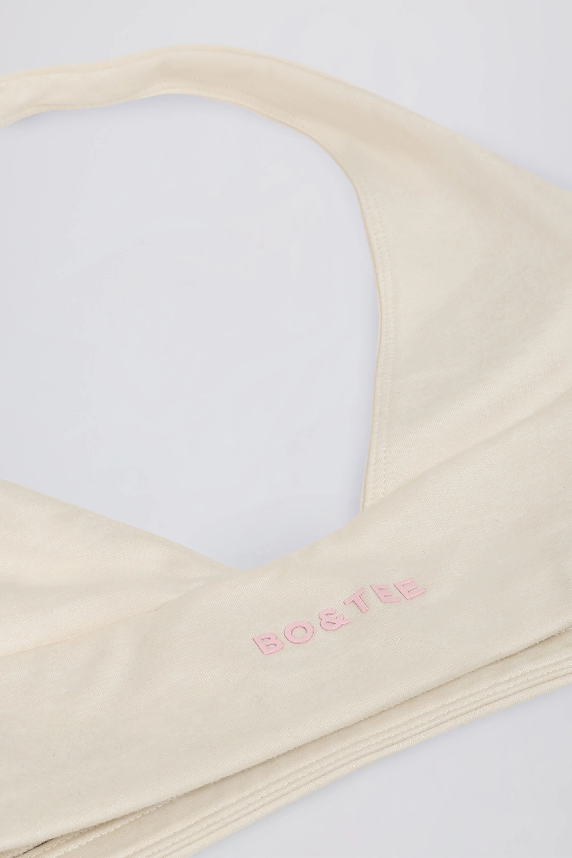 Brushed Jersey V-Neck Sports Bra in Vanilla - Image 8