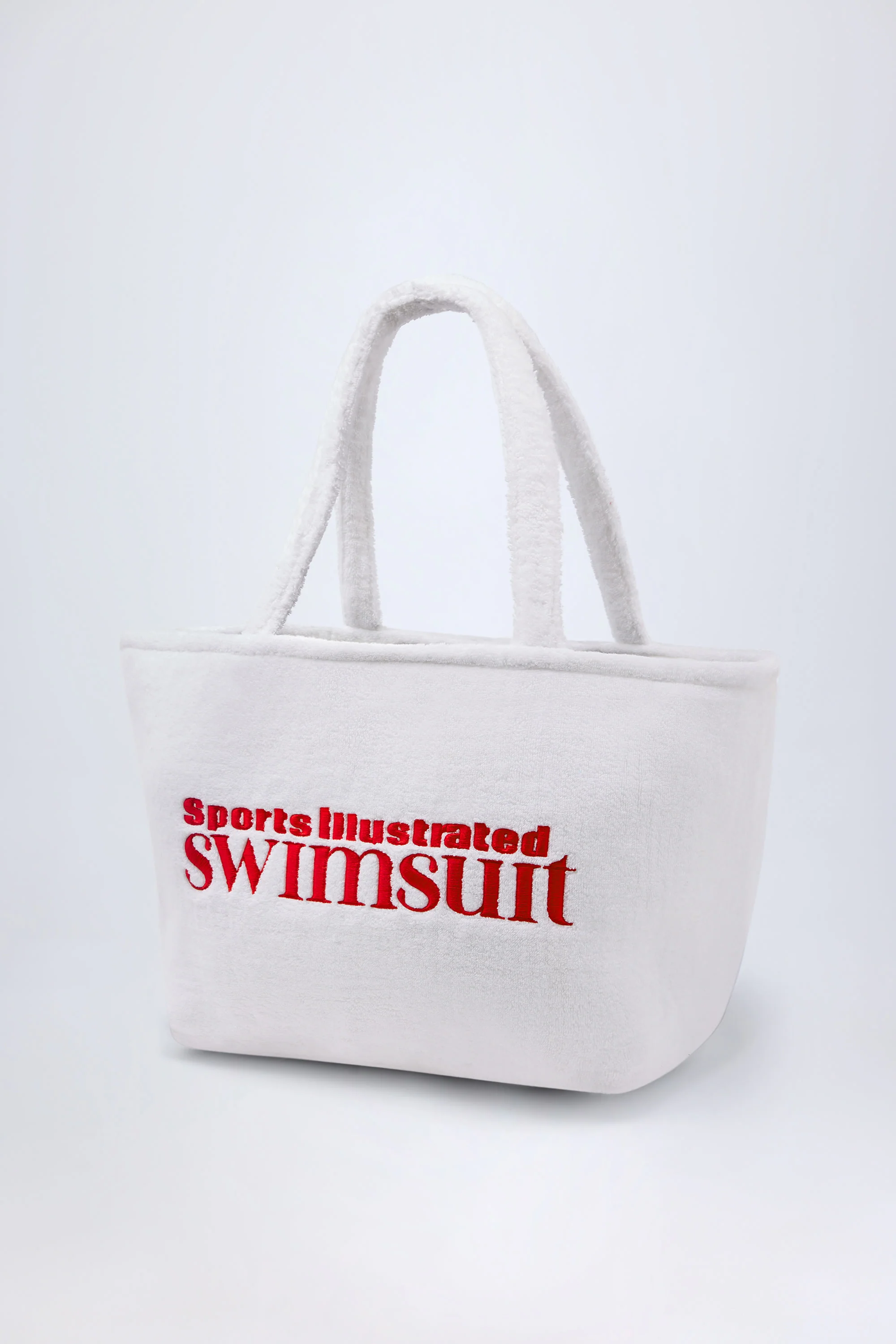 Towelling Tote Bag in White - Image 4