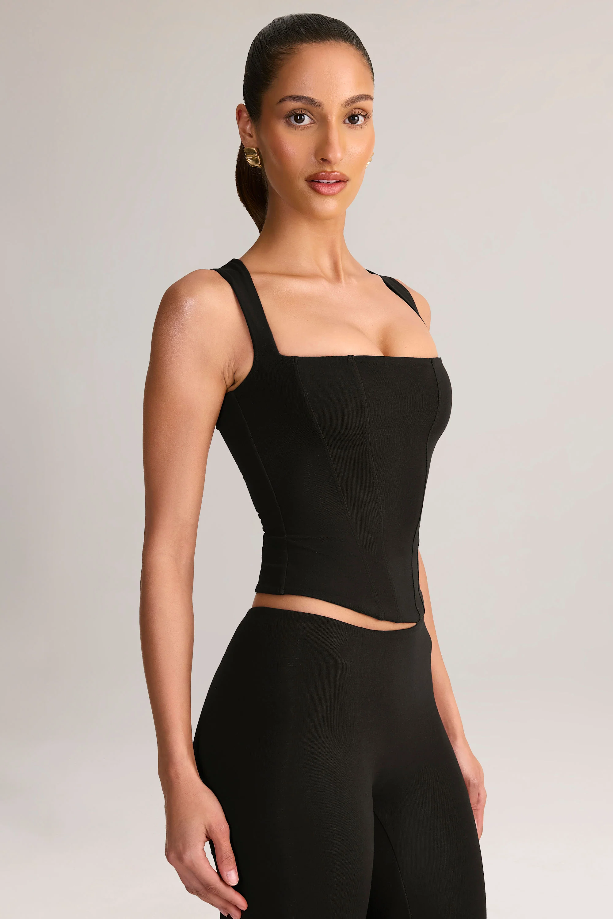 Modal Square-Neck Top in Black - Image 7