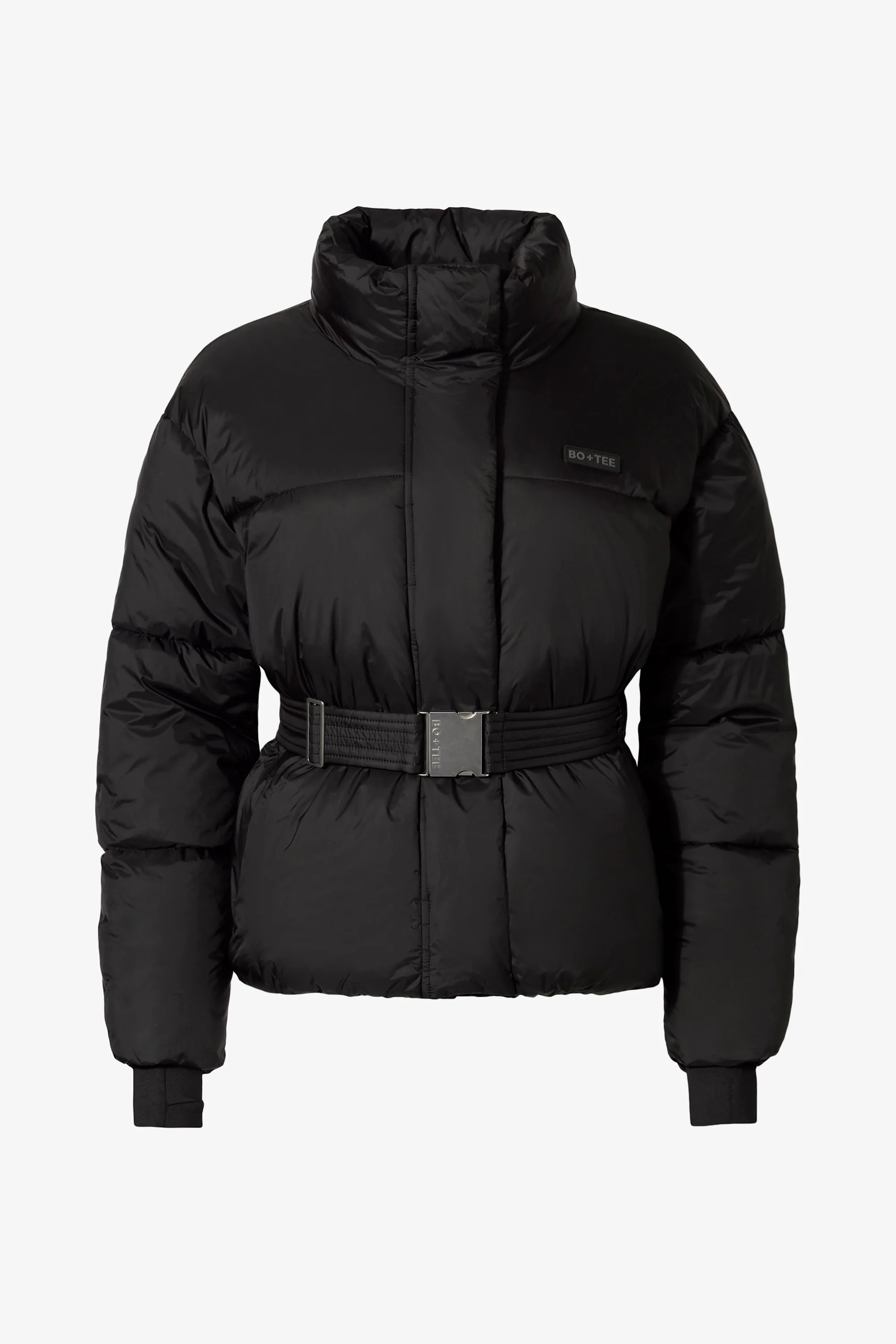 Waterproof Belted Oversized Ski Jacket in Black - Image 3