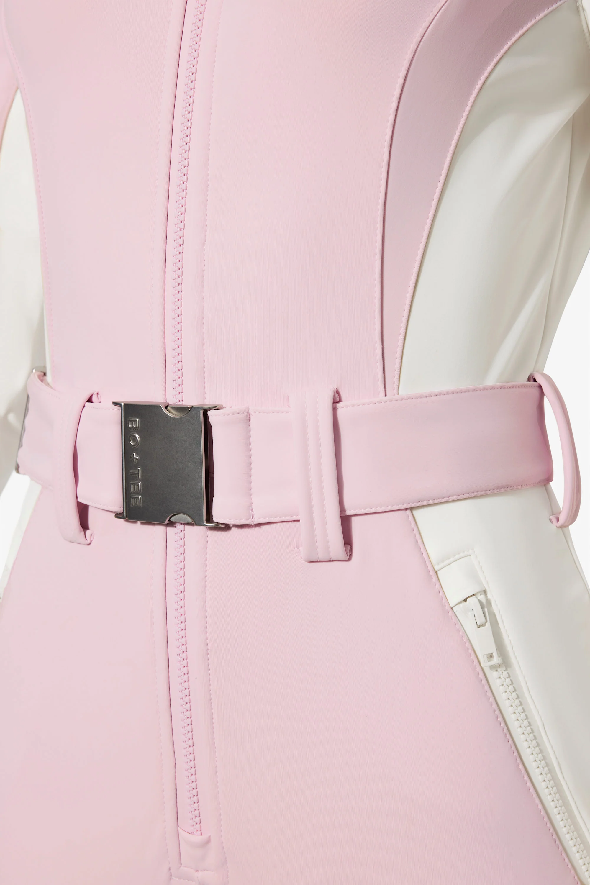 Waterproof Hooded Fitted Ski Suit in Powder Pink - Image 5