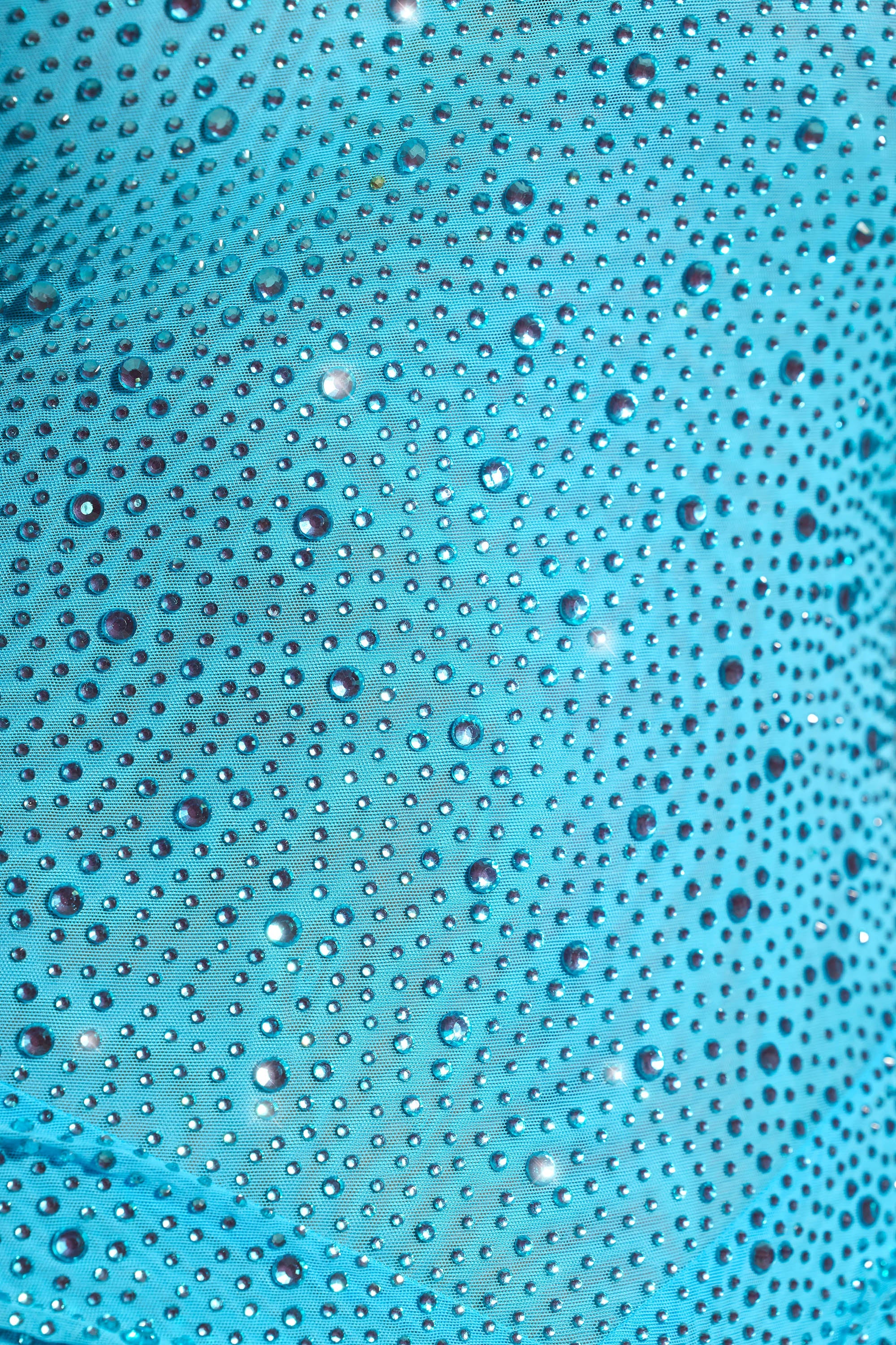 Embellished One-Shoulder Mini Dress in Aqua Blue - Image 4