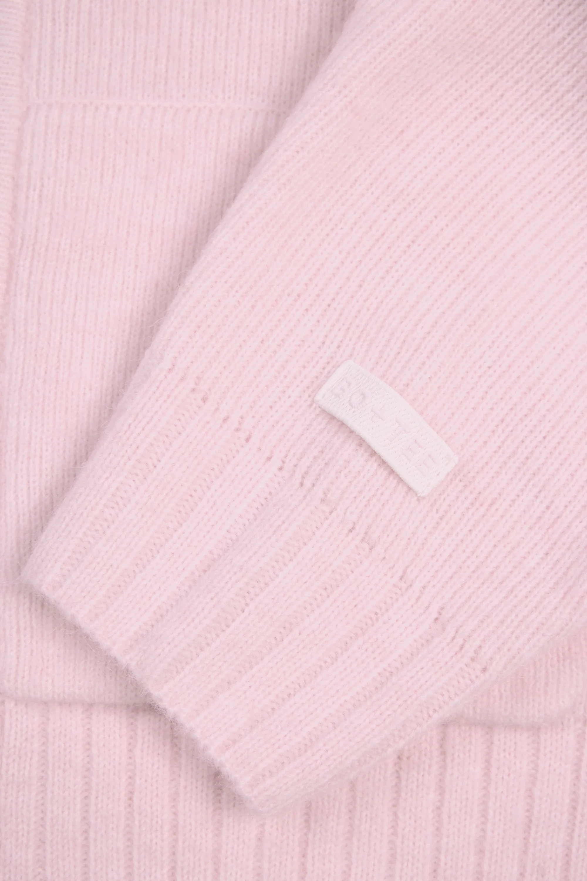 Soft Knit Zip-Up Cropped Hoodie in Soft Pink - Image 5